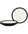 Noritake Colorwave Curve Set Of 4 Dinner Plate 11" In Graphite