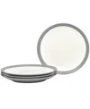 Noritake Colorwave Curve Set Of 4 Dinner Plate 11" In Slate