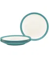 Noritake Colorwave Curve Set Of 4 Dinner Plate 11" In Turquoise