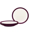 Noritake Colorwave Curve Set Of 4 Salad Plates, 8-1/2" In Burgundy