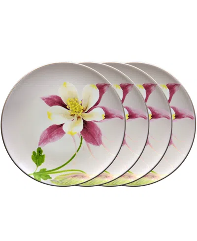Noritake Colorwave Floral Accent Plates, Set Of 4 In Clay