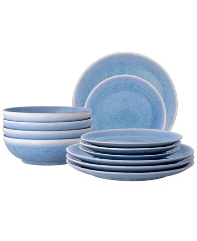 Noritake Colorwave Kiln Azure Coupe Dinnerware 12-pc. Set, Service For 4 In Blue