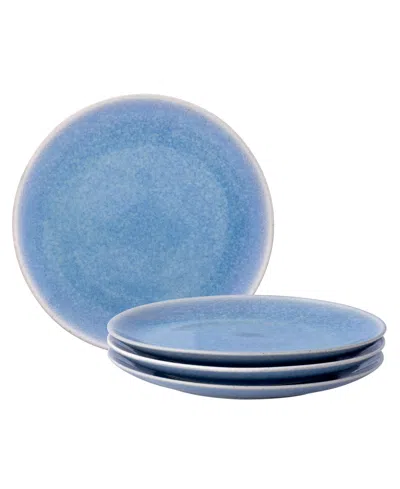Noritake Colorwave Kiln Azure Coupe Salad Plates, Set Of 4 In Blue