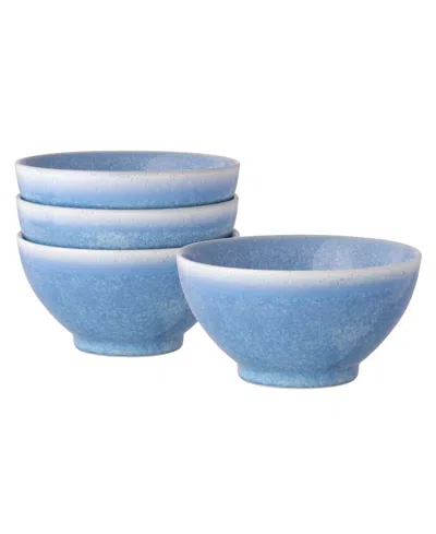 Noritake Colorwave Kiln Azure Rice Bowls, Set Of 4 In Blue