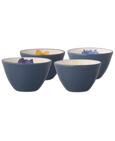 Noritake Colorwave Mini Floral Bowls, Set Of 4 In Blue