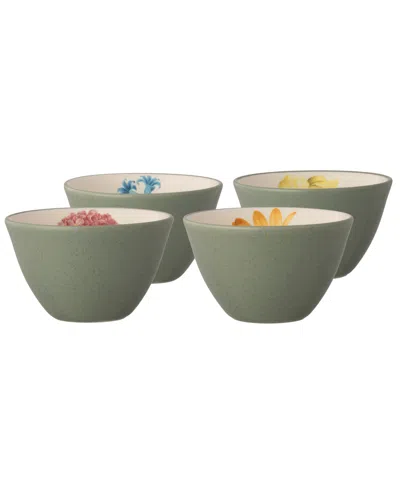Noritake Colorwave Mini Floral Bowls, Set Of 4 In Green