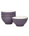 Noritake Colorwave Rice Bowls, Set Of 4 In Plum