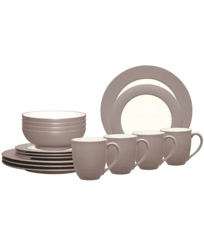 Noritake Colorwave Rim 16-pc. Dinnerware Set, Service For 4 In Brown