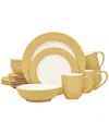 Noritake Colorwave Rim 16-pc. Dinnerware Set, Service For 4 In Yellow