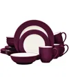 Noritake Colorwave Rim Burgundy 16-pc. Dinnerware Set, Service For 4 In Burgundy