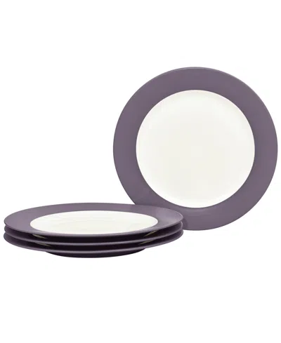 Noritake Colorwave Rim Dinner Plates, Set Of 4 In Plum