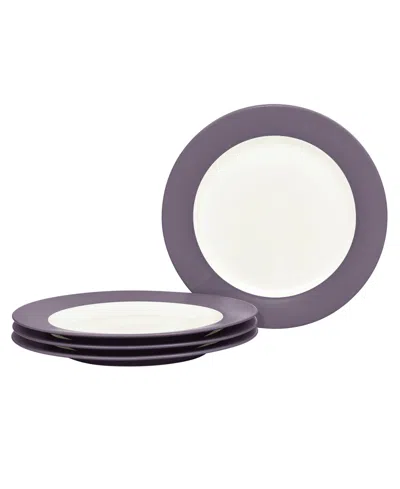 Noritake Colorwave Rim Salad Plates, Set Of 4 In Plum