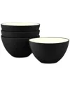 Noritake Colorwave Side/prep Bowls, Set Of 4 In Graphite