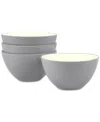 Noritake Colorwave Side/prep Bowls, Set Of 4 In Slate