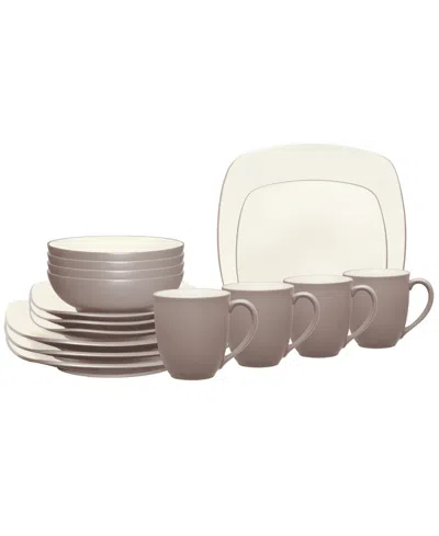 Noritake Colorwave Square 16 Pc. Dinnerware Set, Service For 4 In Brown