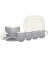 Noritake Colorwave Square 16 Pc. Dinnerware Set, Service For 4 In Gray