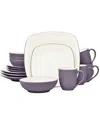 Noritake Colorwave Square 16 Pc. Dinnerware Set, Service For 4 In Purple