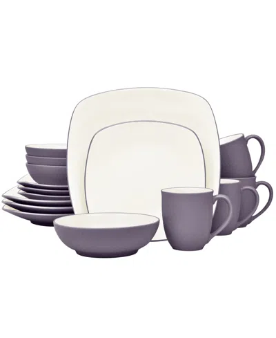 Noritake Colorwave Square 16 Pc. Dinnerware Set, Service For 4 In Purple