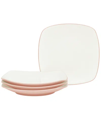 Noritake Colorwave Square Dinner Plates, Set Of 4 In Pink