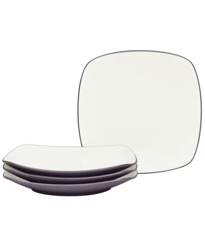 Noritake Colorwave Square Dinner Plates, Set Of 4 In Plum