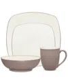 Noritake Colorwave Square 4 Piece Place Setting In Clay