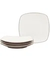 Noritake Colorwave Square Salad Plates, Set Of 4 In Clay