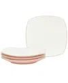 Noritake Colorwave Square Salad Plates, Set Of 4 In Pink