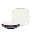 Noritake Colorwave Square Salad Plates, Set Of 4 In Plum