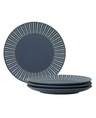 Noritake Colorwave Stripe Coupe Accent Plates, Set Of 4 In Blue