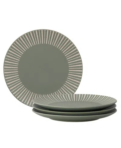 Noritake Colorwave Stripe Coupe Accent Plates, Set Of 4 In Green