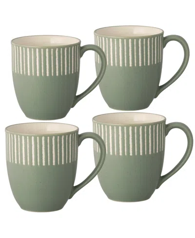 Noritake Colorwave Stripe Mugs, Set Of 4 In Green