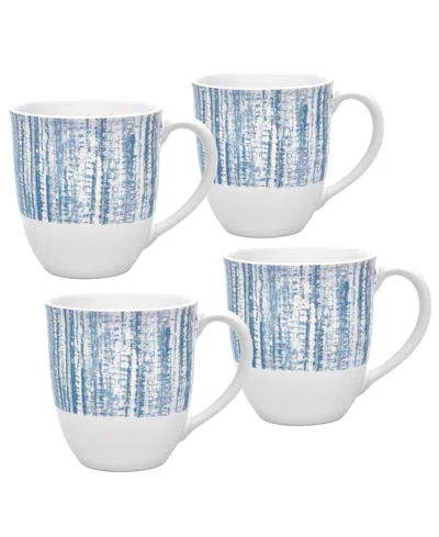 Noritake Colorwave Weave Set Of 4 Mugs, 12 Oz. In Blue
