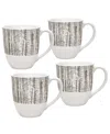 Noritake Colorwave Weave Set Of 4 Mugs, 12 Oz. In Slate