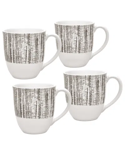 Noritake Colorwave Weave Set Of 4 Mugs, 12 Oz. In Slate