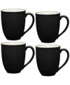 Noritake Colorwave Xl 18-oz. Mugs, Set Of 4 In Graphite