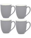 Noritake Colorwave Xl 18-oz. Mugs, Set Of 4 In Slate