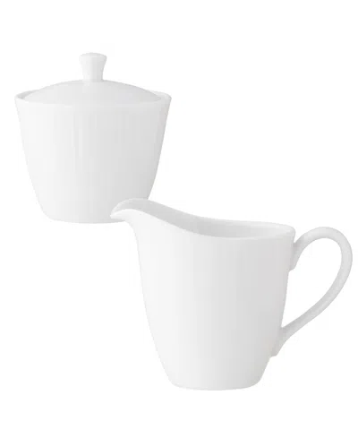 Noritake Conifere Sugar And Creamer, Set Of 2 In White