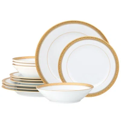 Noritake Crestwood 12-piece Dinnerware Set, Service For 4 In Gold