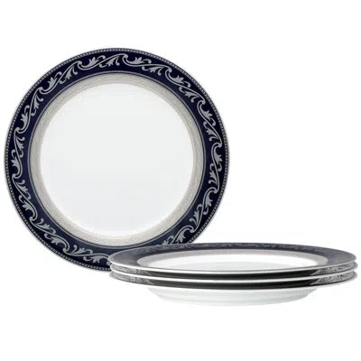 Noritake Crestwood Cobalt Platinum  Accent Plates, 9" In Blue;white