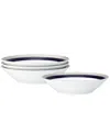 Noritake Crestwood Cobalt Platinum Set Of 4 Soup Bowls, Service For 4 In Blue