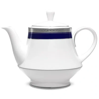 Noritake Crestwood Cobalt Platinum Teapot, 38 Oz. In Blue;white;platinum