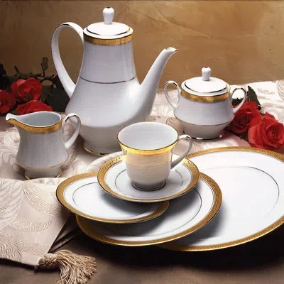 Noritake Crestwood Sugar And Creamer Set In Gold