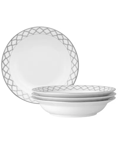 Noritake Eternal Palace 4-pc. Rim Dinner Bowl Set, Service For 4 In Silver