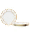 Noritake Eternal Palace Gold Set Of 4 Bread Butter/appetizer Plates, 6-1/2" In White And Gold