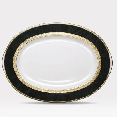 Noritake Fitzgerald Platter In White;green