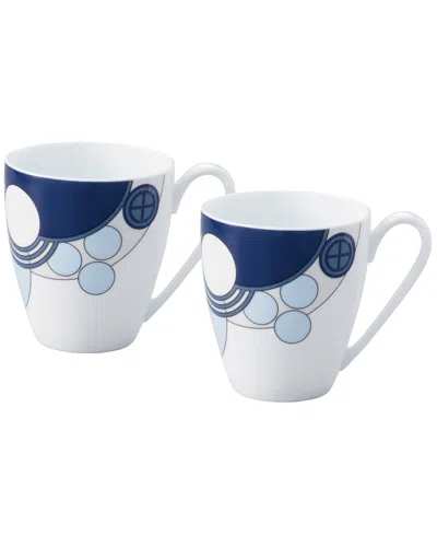 Noritake Frank Lloyd Wright Imperial Cabaret Mugs, Set Of 2 In Blue