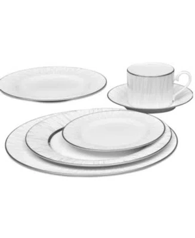 Noritake Glacier Platinum Dinnerware Collection In White