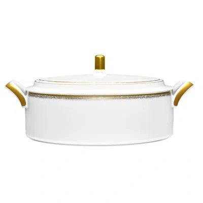 Noritake Haku Covered Vegetable Bowl, 67 Oz. In White;gray;gold