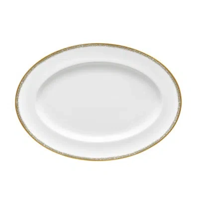 Noritake Haku Oval Platter In White;gold