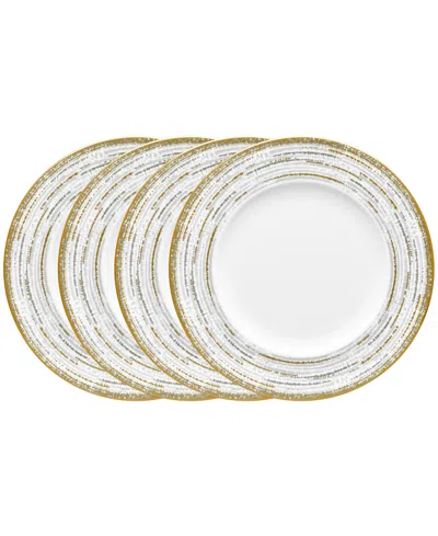 Noritake Haku Set Of 4 Accent Plates, Service For 4 In White